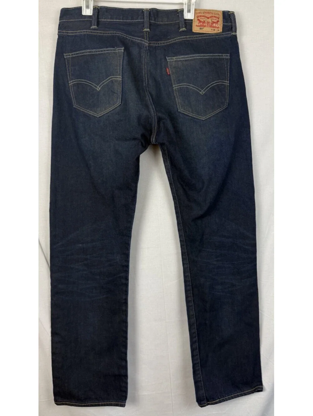 Levis 501 Jeans 38x34 Blue Regular Straight Dark Dirtwash Red Tab Denim